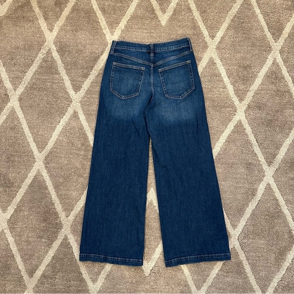 Gap Women’s High Rise Stride Wide Leg Jeans Dark Wash (Size 29 / 8 Regular) - Picture 9 of 12